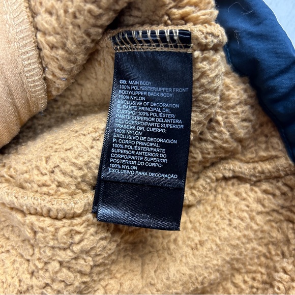 The North Face Deep Pile Jacket Fleece Full Zip Womens Size Medium Brown Blue - Picture 4 of 7